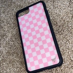 Wildflower pink & white checkered case